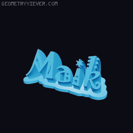 Sweeping crazy name tag 3D model thumbnail
