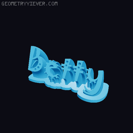 Sweeping crazy name tag 3D model thumbnail
