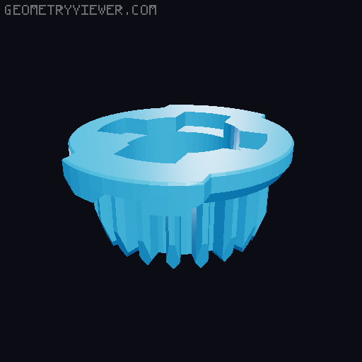Absorb Bit Beyblade X 3D Printed Bit 3D model thumbnail