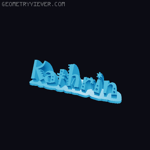 Sweeping crazy name tag 3D model thumbnail