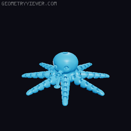 Cute mini octopus hollowed 3D model thumbnail