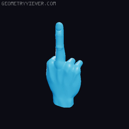 Middle Finger Valve Cap 3D model thumbnail