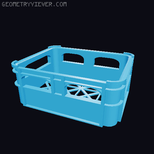 Stackable Half-Height Beer Crate Battery Box 3D model thumbnail