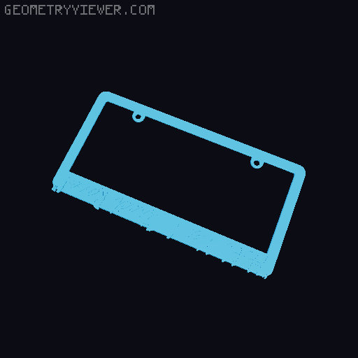 Hell Yes I Street Race - License Plate Frame 3D model thumbnail