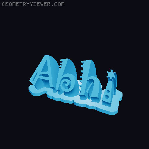 Sweeping crazy name tag 3D model thumbnail