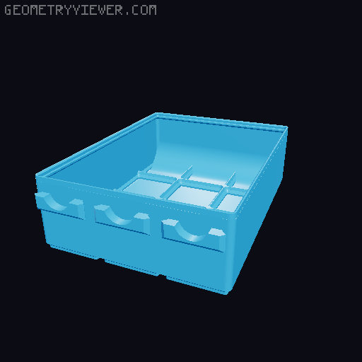 Parametric Gridfinity bins for GOEWS 3D model thumbnail