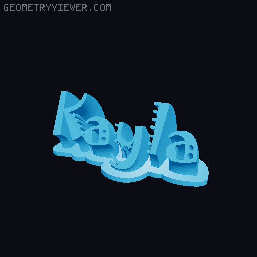 Sweeping crazy name tag 3D model thumbnail