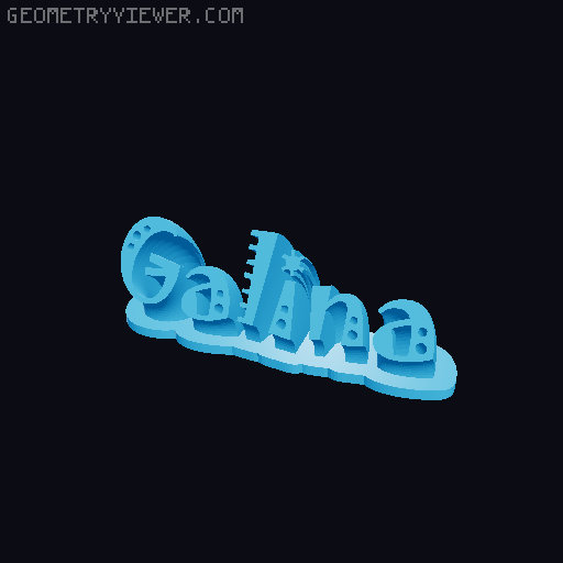 Sweeping crazy name tag 3D model thumbnail
