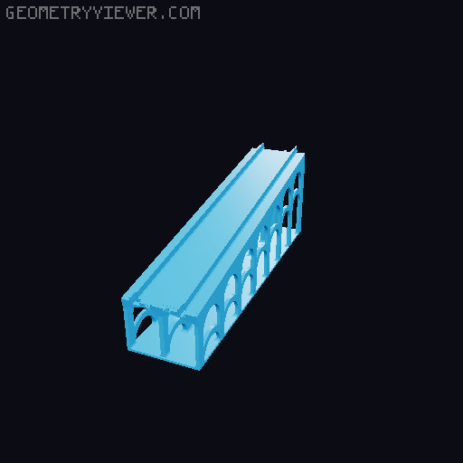 Lego Train Bridge - 10 degree grade 3D model thumbnail