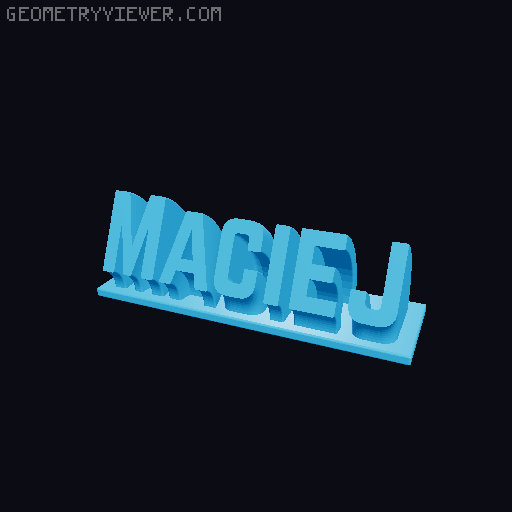 Sweeping Name Tag 3D model thumbnail