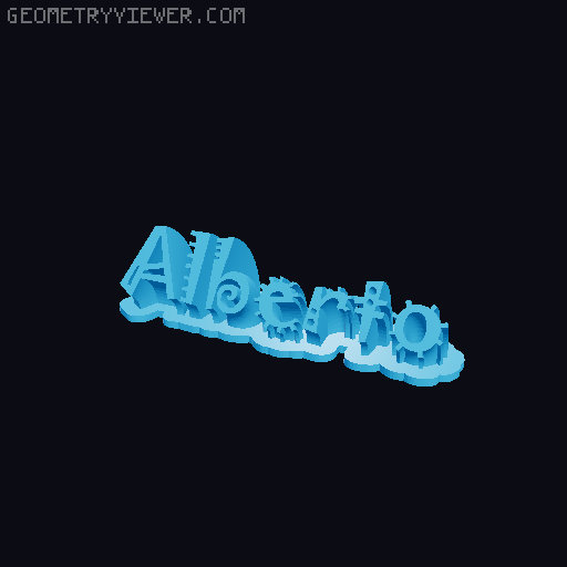 Sweeping crazy name tag 3D model thumbnail
