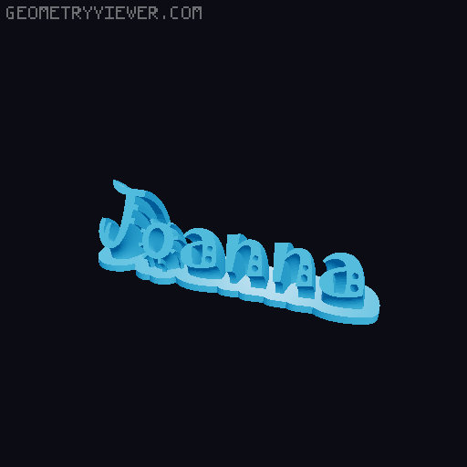 Sweeping crazy name tag 3D model thumbnail