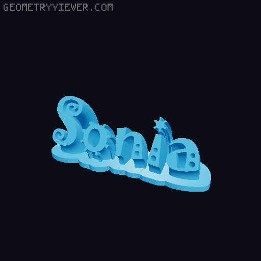 Sweeping crazy name tag 3D model thumbnail