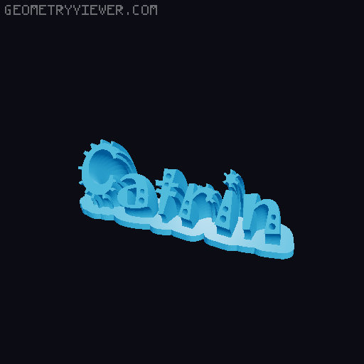 Sweeping crazy name tag 3D model thumbnail