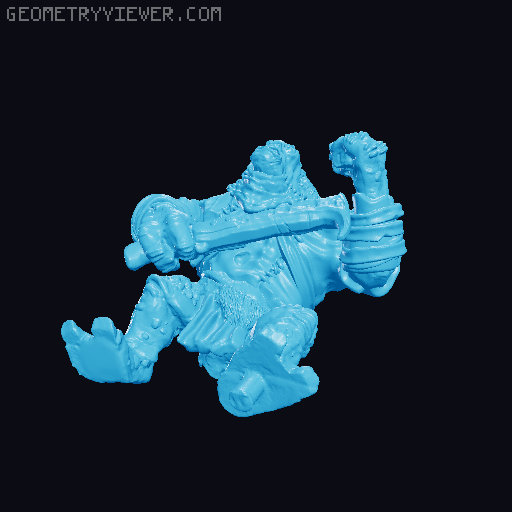 Hill Troll Chieftain and his entourage 3D model thumbnail