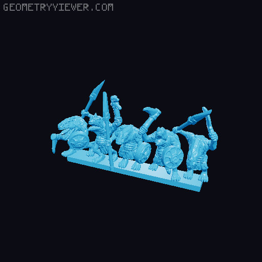 Warmaster Lizardmen Saurus 3D model thumbnail