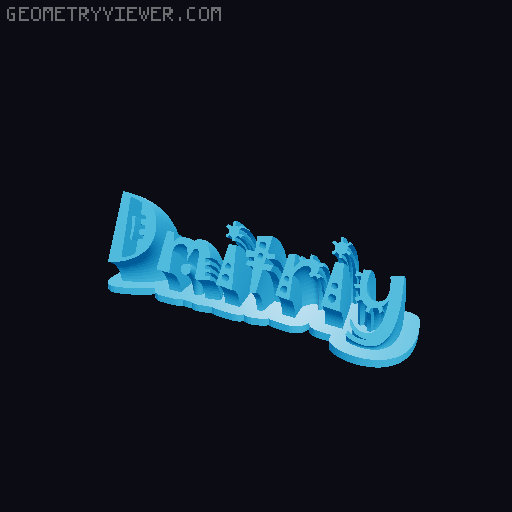 Sweeping crazy name tag 3D model thumbnail