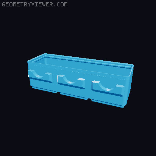 Parametric Gridfinity bins for GOEWS 3D model thumbnail