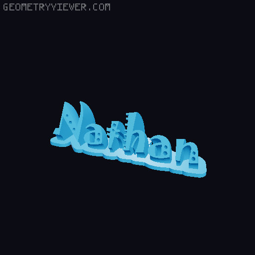 Sweeping crazy name tag 3D model thumbnail