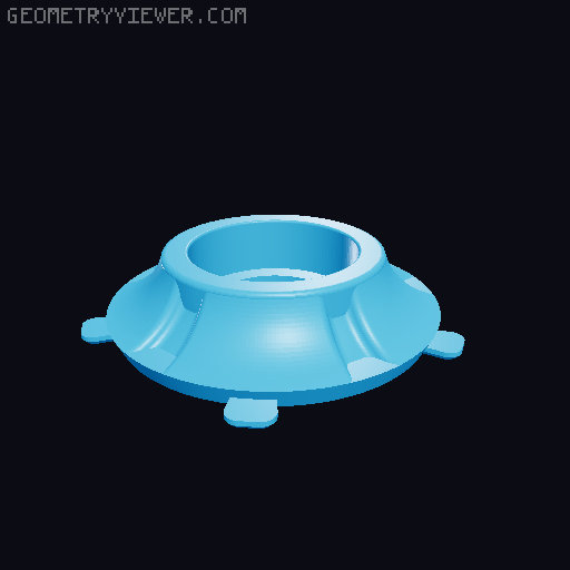 Rotating moon/planet lithophane lamp base 3D model thumbnail