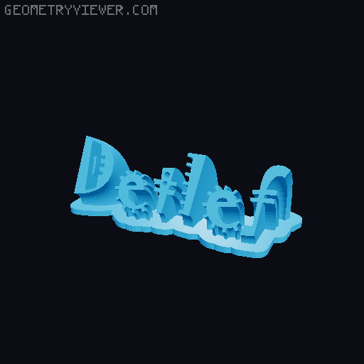 Sweeping crazy name tag 3D model thumbnail