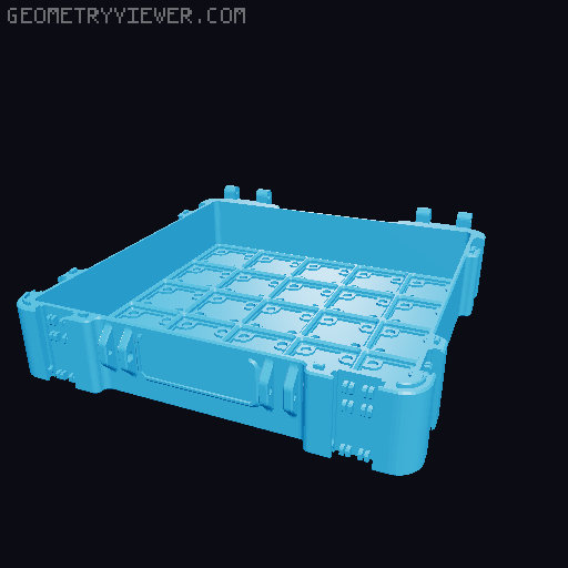 Gridfinity Storage Box 5x5x6u with integrated hinge 3D model thumbnail