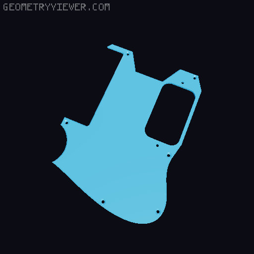 Electric Guitar with hot swappable pickups 3D model thumbnail