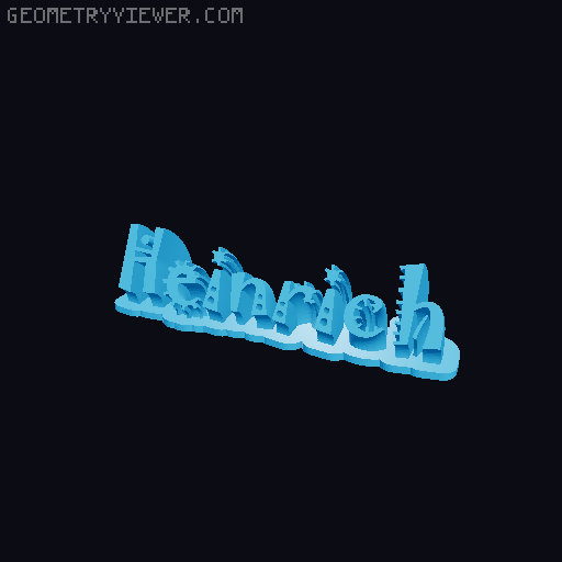 Sweeping crazy name tag 3D model thumbnail
