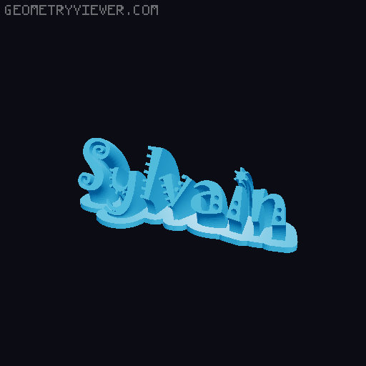 Sweeping crazy name tag 3D model thumbnail