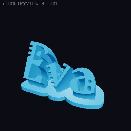 Sweeping crazy name tag 3D model thumbnail