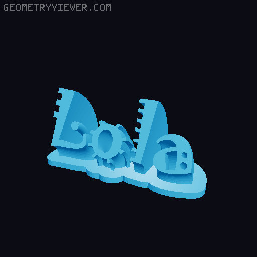 Sweeping crazy name tag 3D model thumbnail
