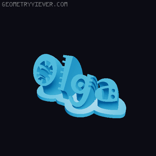 Sweeping crazy name tag 3D model thumbnail