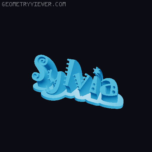 Sweeping crazy name tag 3D model thumbnail