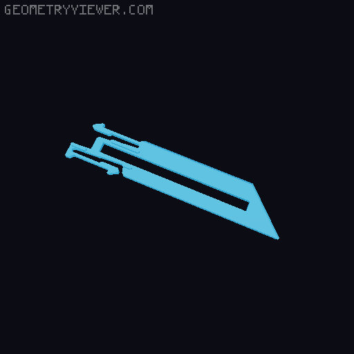Different Shaped Blades for OTF Knife 3D model thumbnail