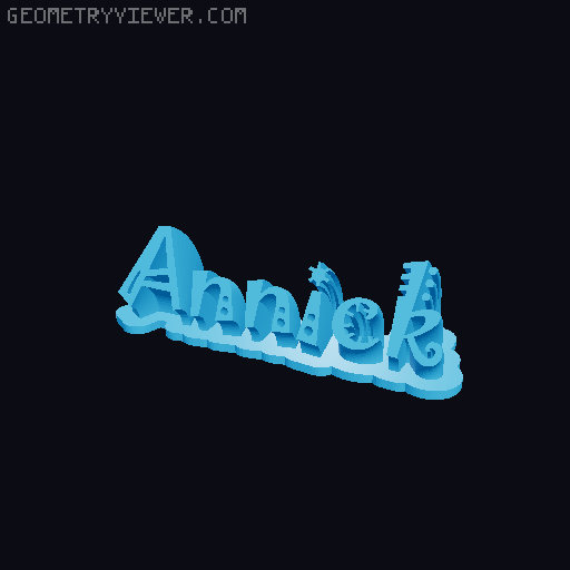 Sweeping crazy name tag 3D model thumbnail