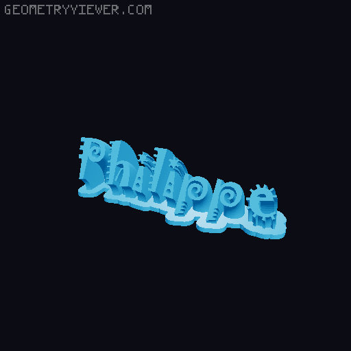 Sweeping crazy name tag 3D model thumbnail
