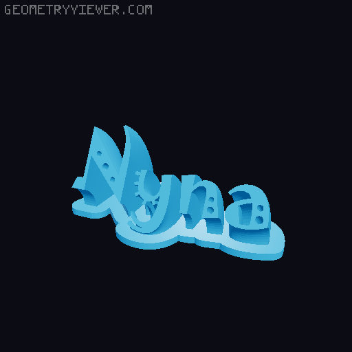 Sweeping crazy name tag 3D model thumbnail