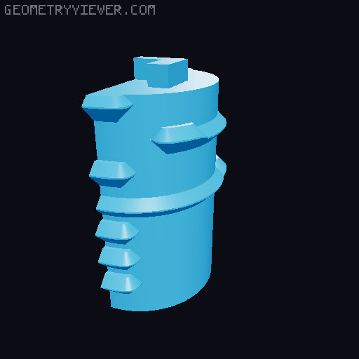 Hexglyph remix for printing in parts 3D model thumbnail