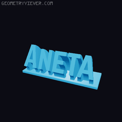 Sweeping Name Tag 3D model thumbnail