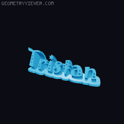 Sweeping crazy name tag 3D model thumbnail