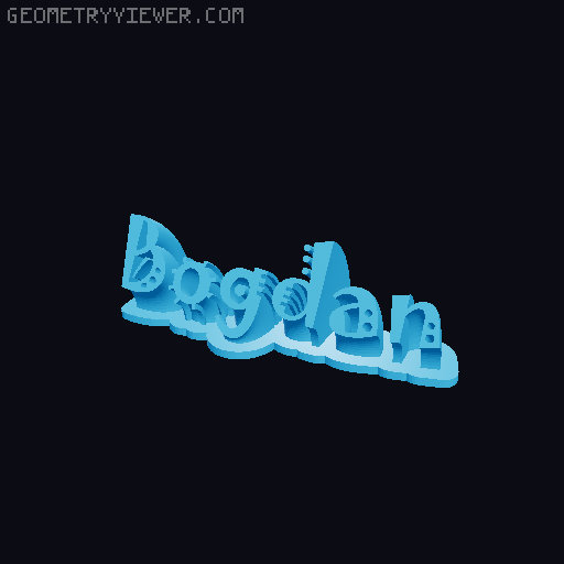 Sweeping crazy name tag 3D model thumbnail