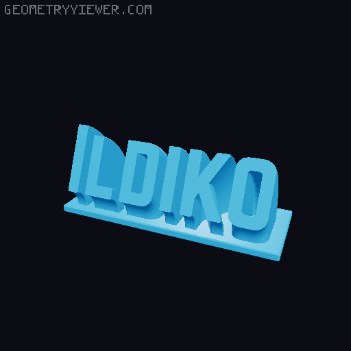Sweeping Name Tag 3D model thumbnail