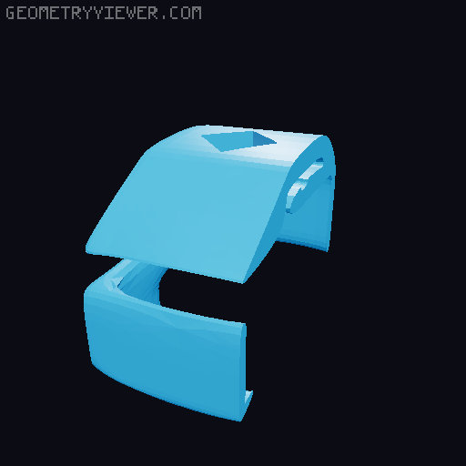 Rear bicycle light holder with clip 3D model thumbnail