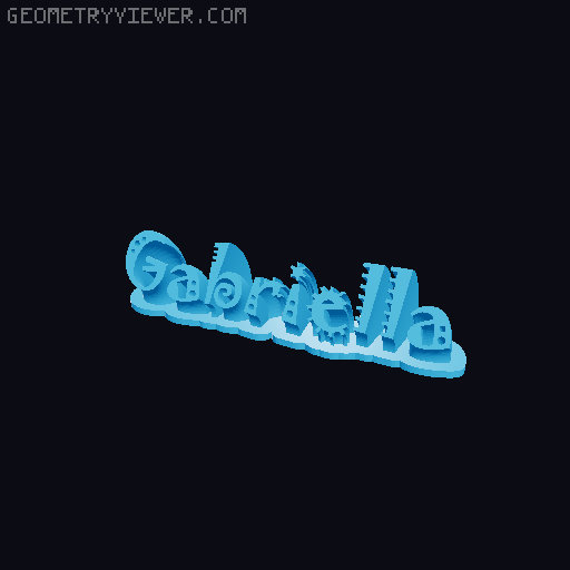 Sweeping crazy name tag 3D model thumbnail
