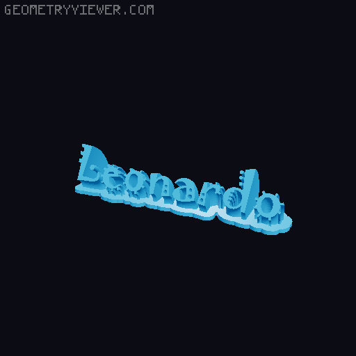 Sweeping crazy name tag 3D model thumbnail
