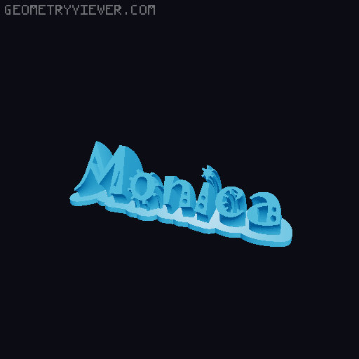Sweeping crazy name tag 3D model thumbnail
