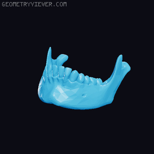 Anatomically correct human skull lower jaw remix 3D model thumbnail