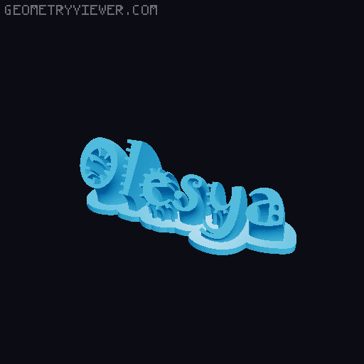 Sweeping crazy name tag 3D model thumbnail