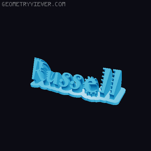Sweeping crazy name tag 3D model thumbnail