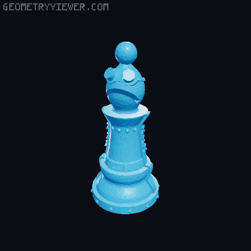 Steampunk Chess weighted 3D model thumbnail